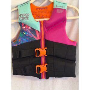 Hyperlite Youth Life Vest, Colorful, Zipper & Clasps UL Rated, Bouyant, 55-80 lb